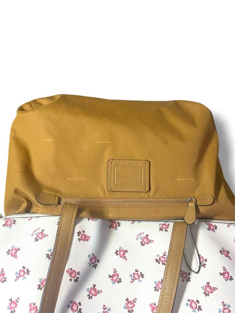 COACH -Taylor Tote With Floral Bloom Print Zip Tote Bag 27165 Chalk Multi - Picture 2 of 6